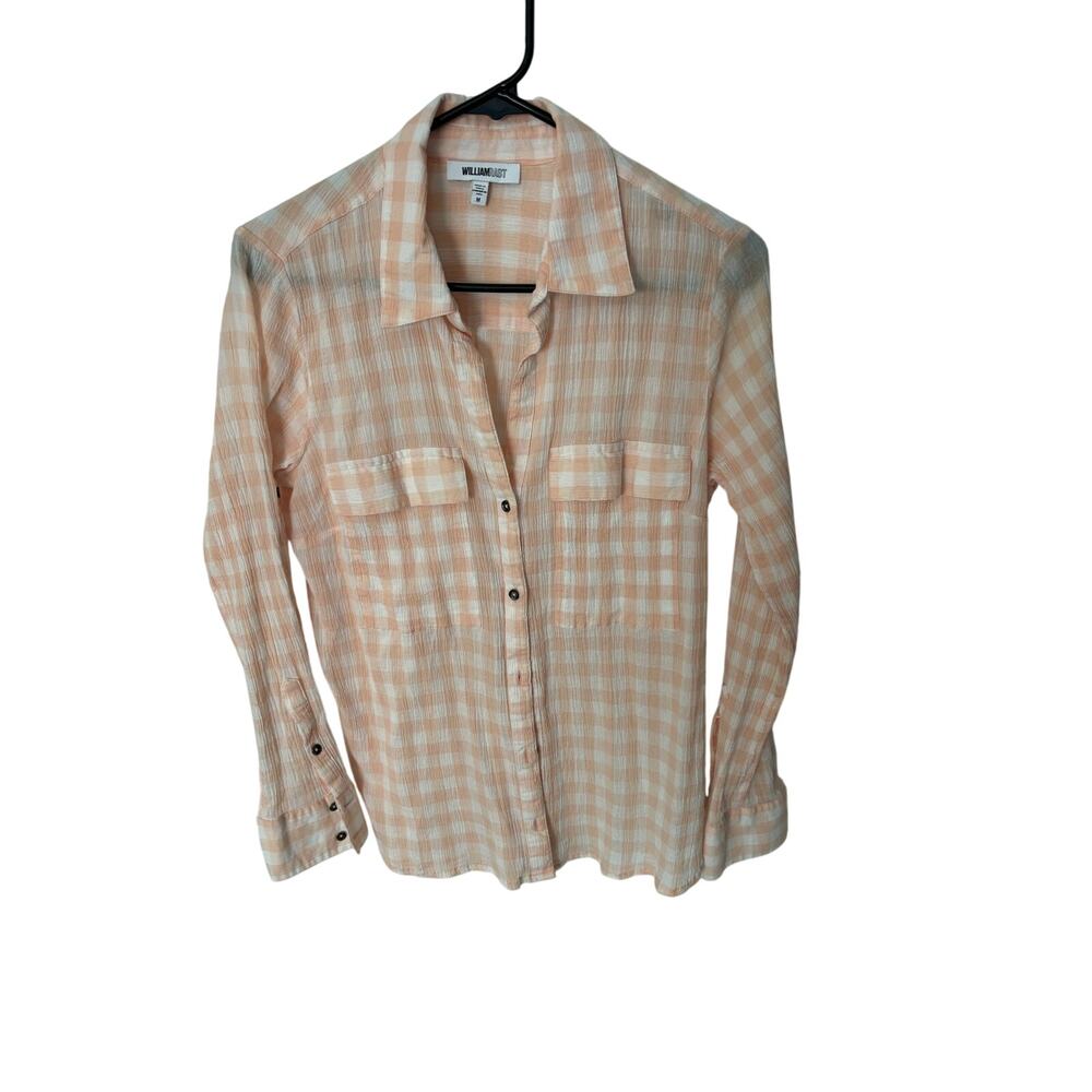 William Rast peach and white button up shirt/cover up size medium